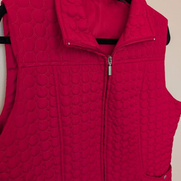 Jane Ashley red quilted puff vest XL - Picture 2 of 10
